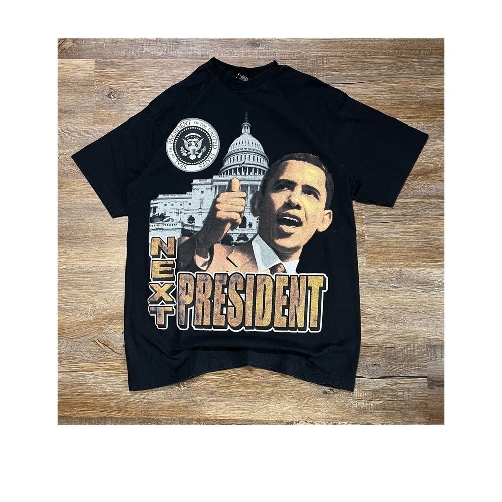 Y2K Rap Style Graphic‎ Obama Presidential Men's T Shirt